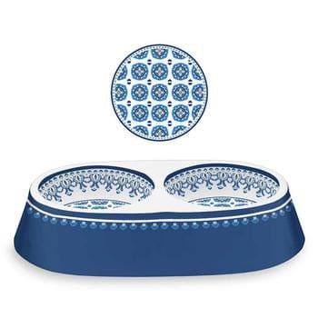 Tarhong Moroccan Style Double Melamine Dog Bowl (38cm)
