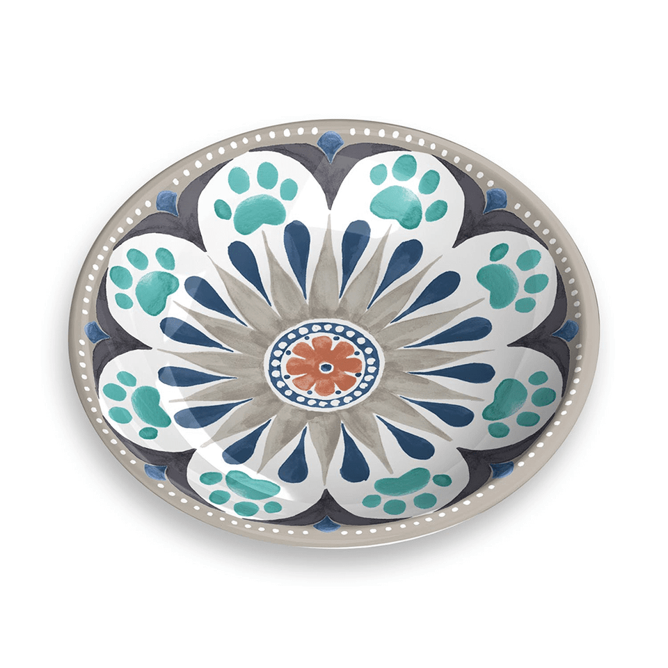 Tarhong Carmel Medallion Melamine Pet Food Saucer