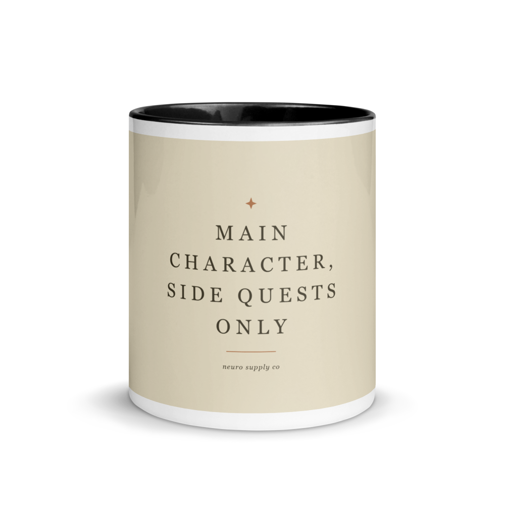 Main Character, Side Quests Only Colour-Inside Mug