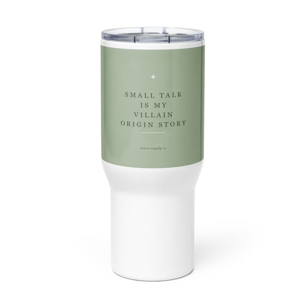 Small Talk Is My Villain Origin Story Travel Mug