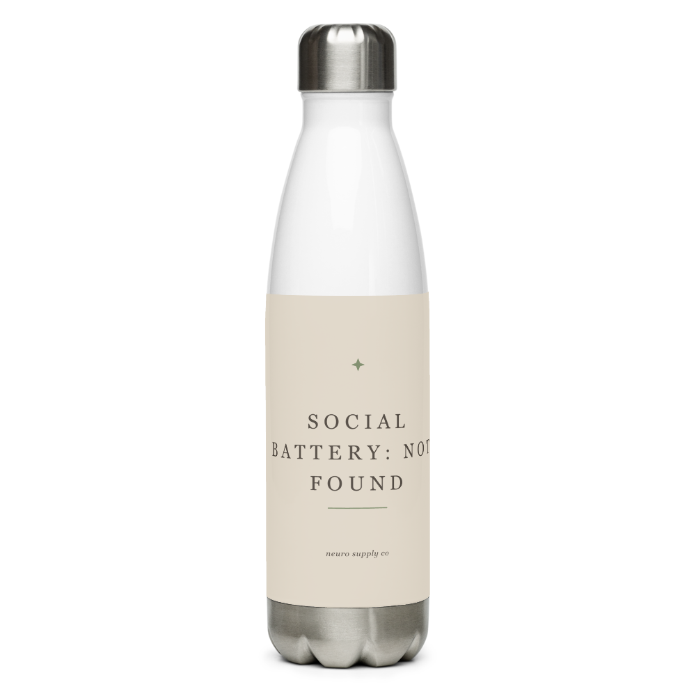 Social Battery: Not Found Water Bottle