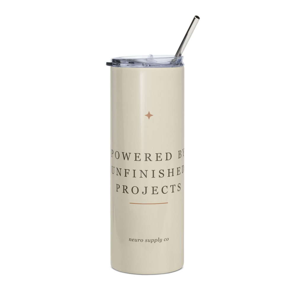 Powered by Unfinished Projects Steel Tumbler