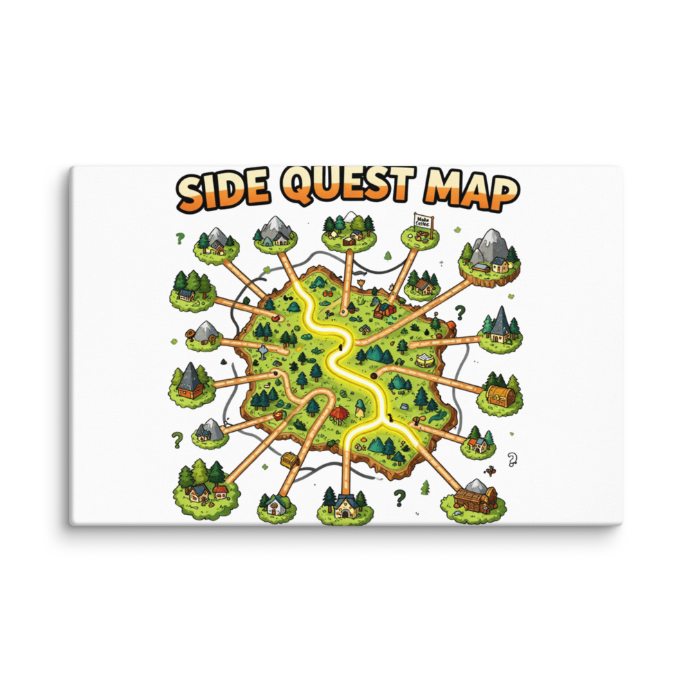 Side Quest Map Canvas Print