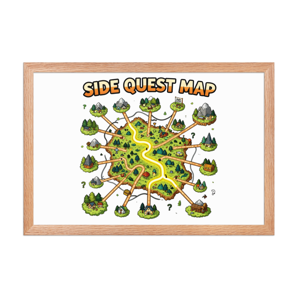 Side Quest Map Art Print