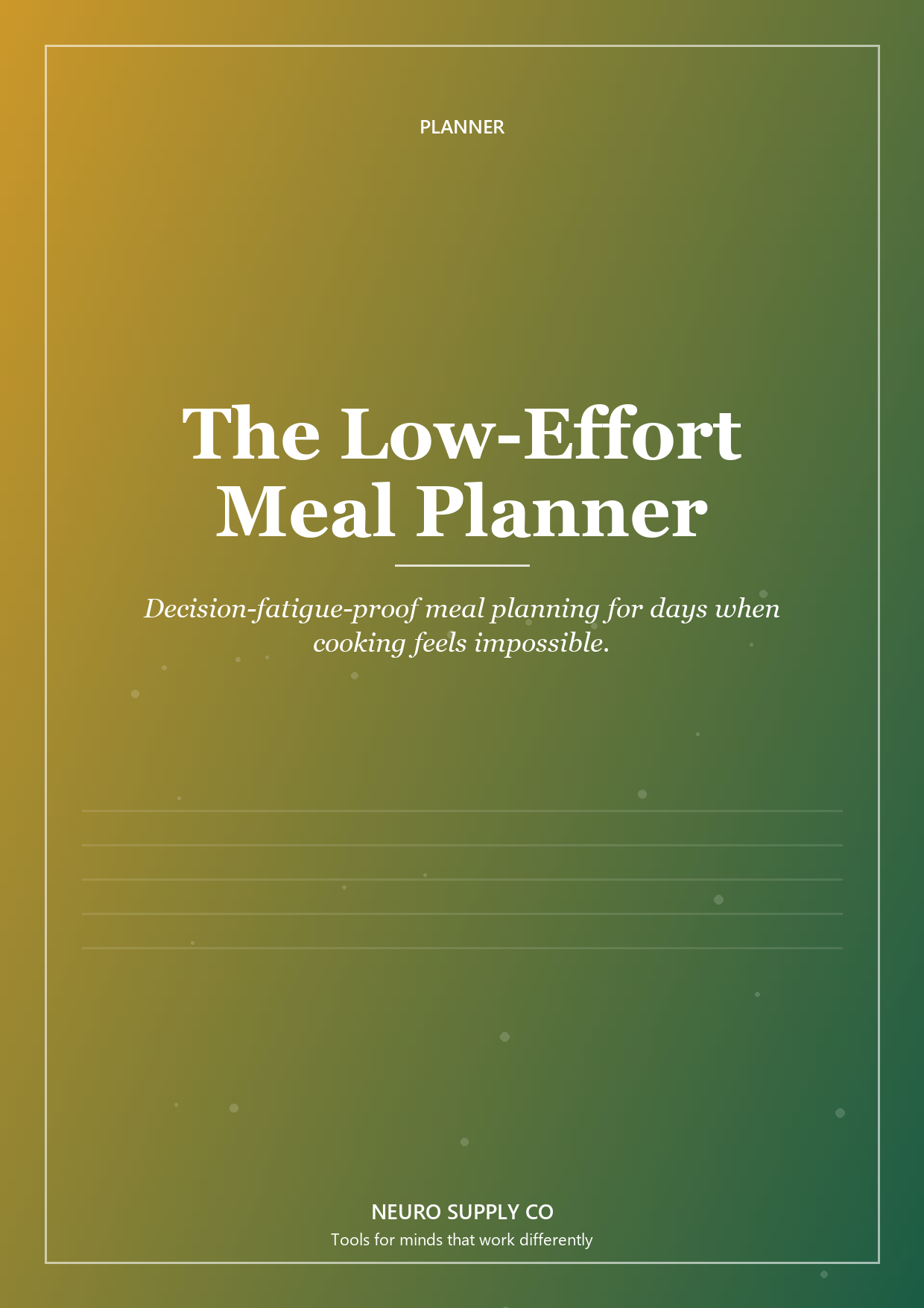 The Low-Effort Meal Planner