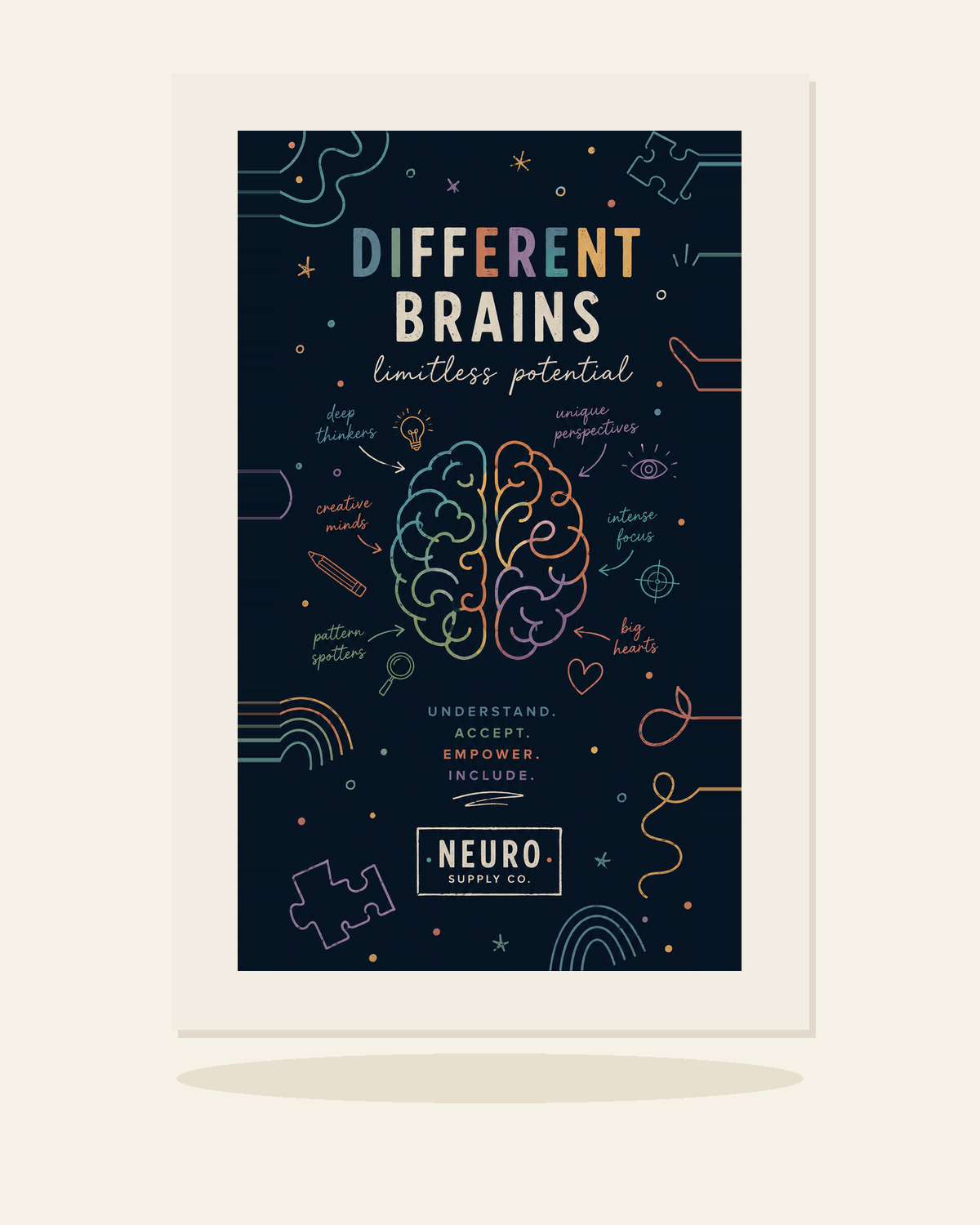 Different Brains, Limitless Potential — Art Print